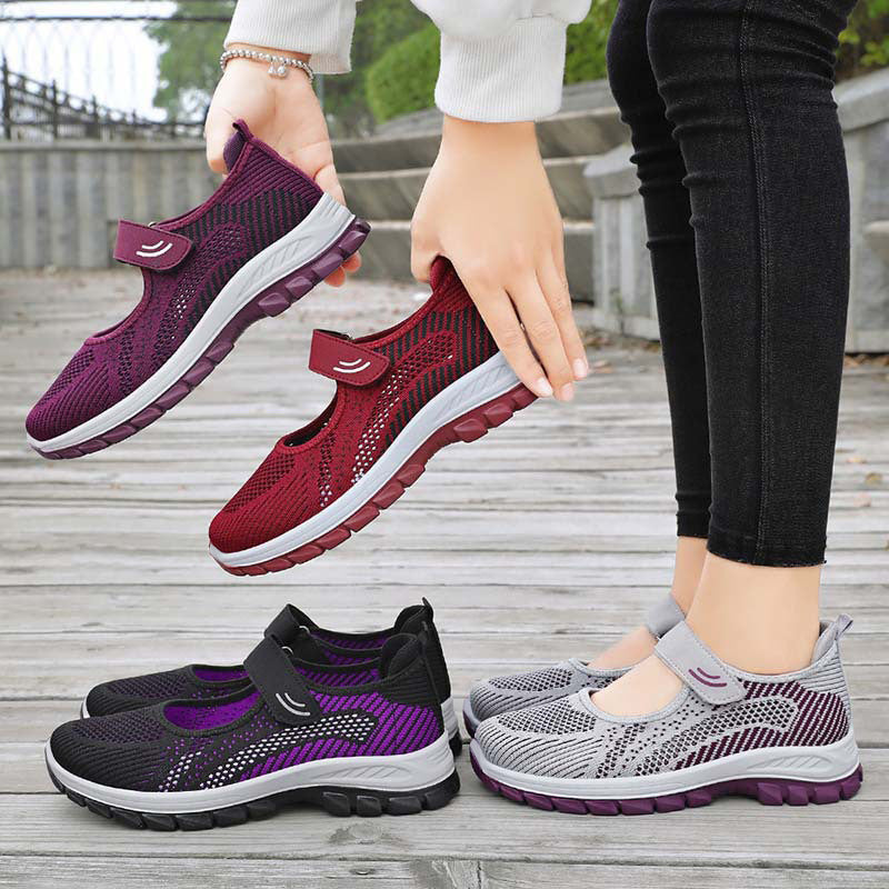 Skye - Women's Orthopedic Walking Shoes, Adjustable Strap Knit Sneakers