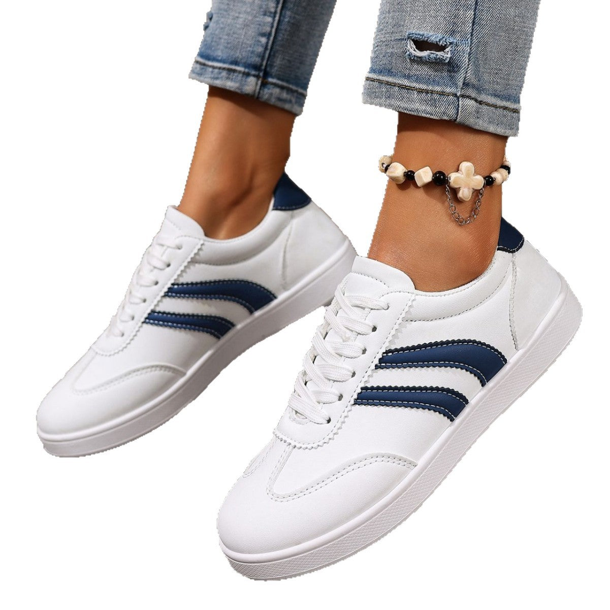 Nora - Women's Solid Platform Sneakers, Thick Sole Western-Style Shoes