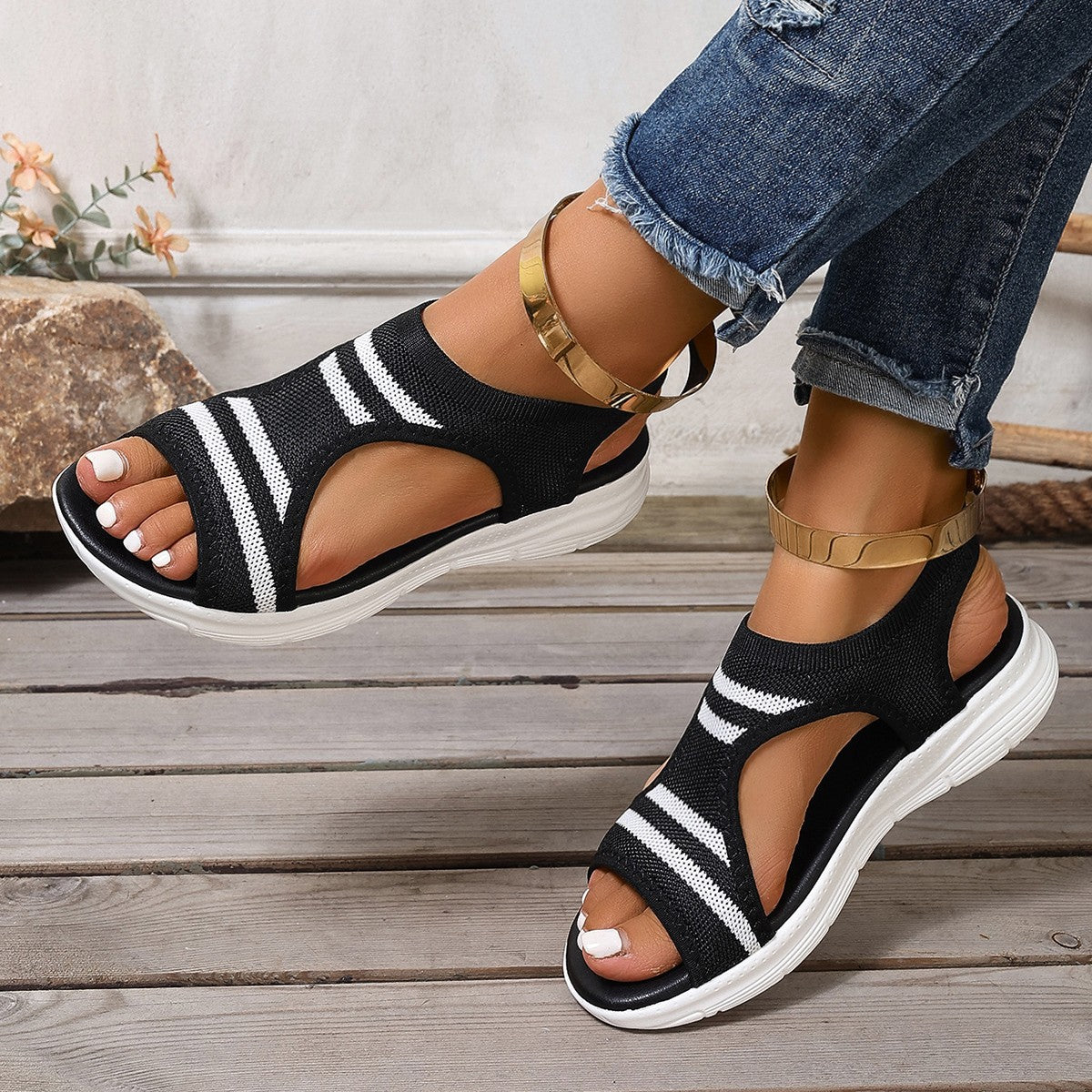 Mara - Women's Orthopedic Beach Sandals, Breathable Knit Comfort Shoes