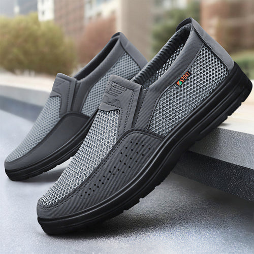 Cole - Men's Breathable Mesh Canvas Loafers, Lightweight Slip-On Dad Shoes