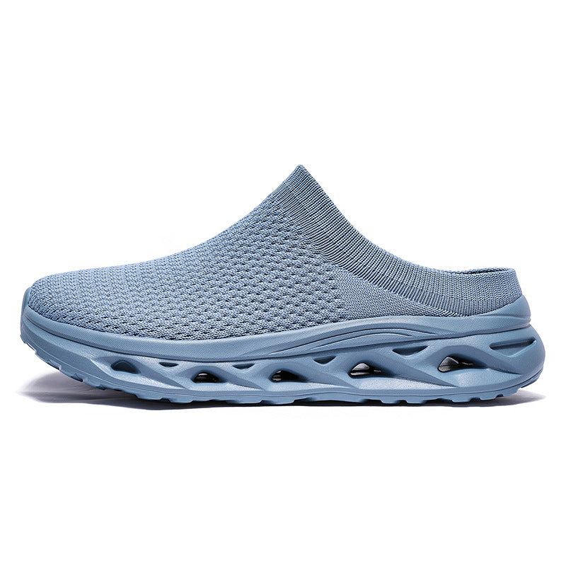 Axel - Men's Wide-Toe Knit Slip-On Shoes, Thick Sole Comfort Half-Slippers