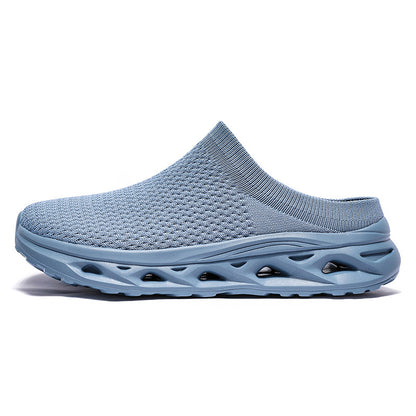 Axel - Men's Wide-Toe Knit Slip-On Shoes, Thick Sole Comfort Half-Slippers
