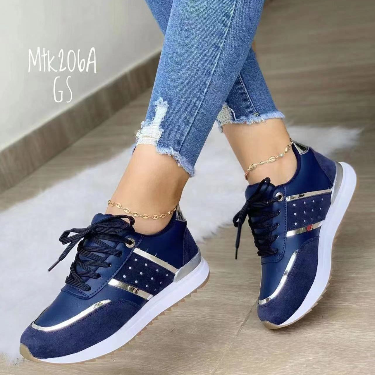 Ivy - Women's Color-Block Platform Sneakers, Low-Top Tennis Shoes