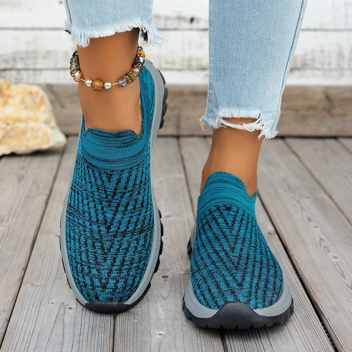 Nova - Women's Knit Slip-On Casual Shoes, Breathable Couples Sneakers