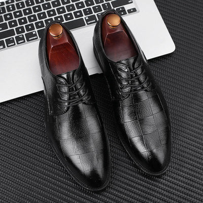 Beau - Men's Pointed-Toe Lace-Up Business Shoes, Formal Wedding Dress Shoes