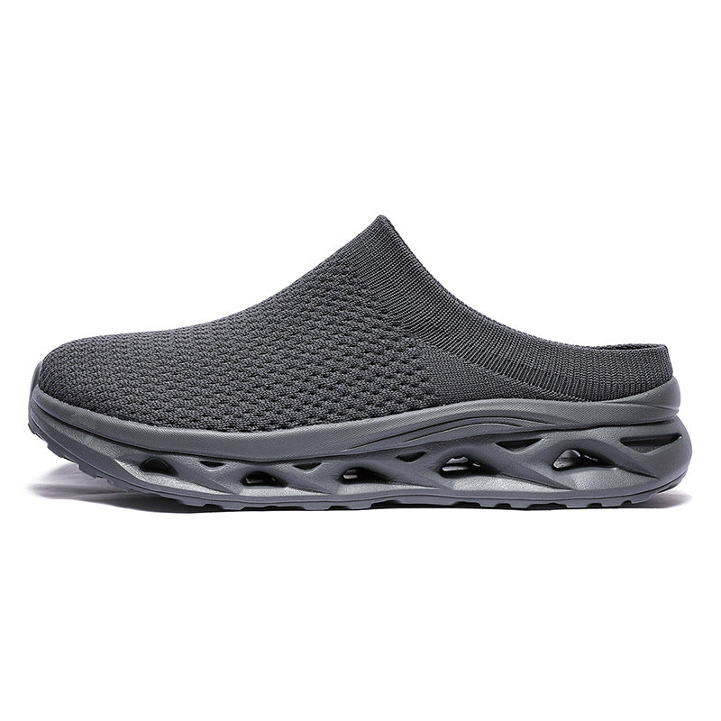 Axel - Men's Wide-Toe Knit Slip-On Shoes, Thick Sole Comfort Half-Slippers