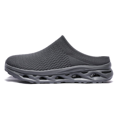 Axel - Men's Wide-Toe Knit Slip-On Shoes, Thick Sole Comfort Half-Slippers