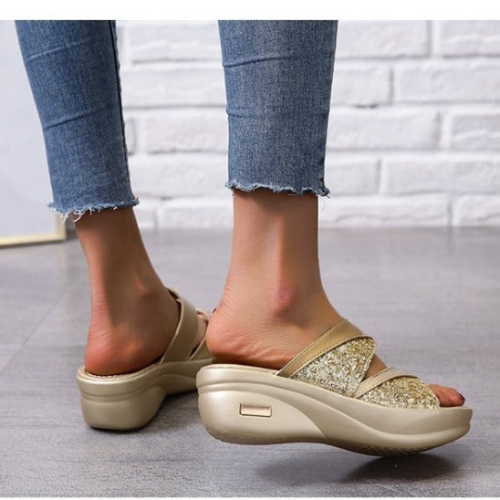 Nora - Women's Orthopedic Platform Slide Sandals, Cushioned Comfort Slip-Ons