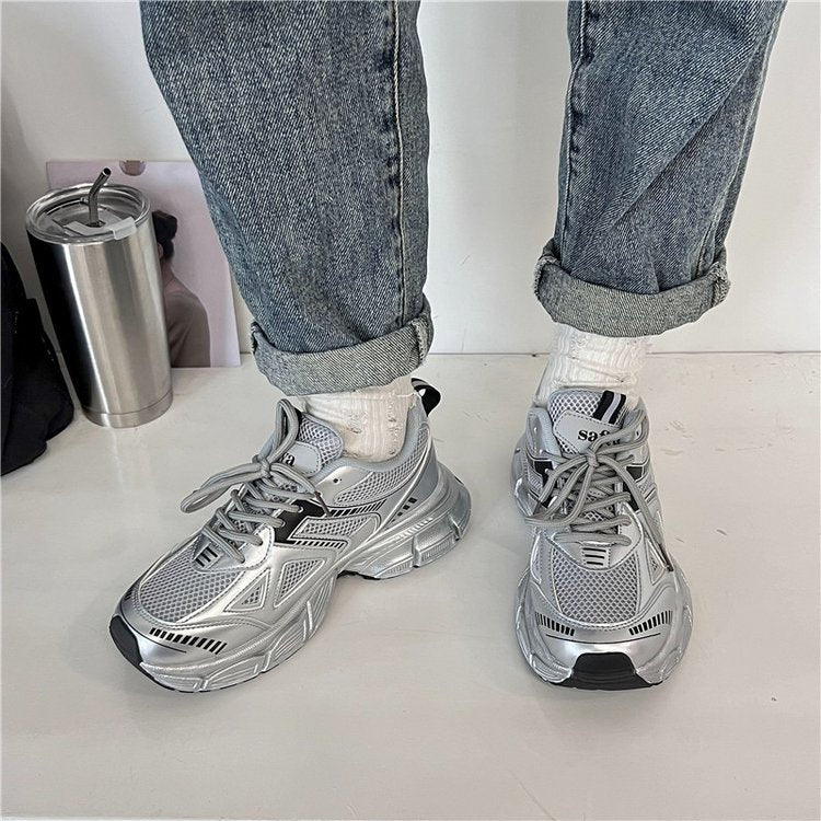 Edie - Women's Trendy Platform Dad Sneakers, Korean-Style Thick Sole Shoes