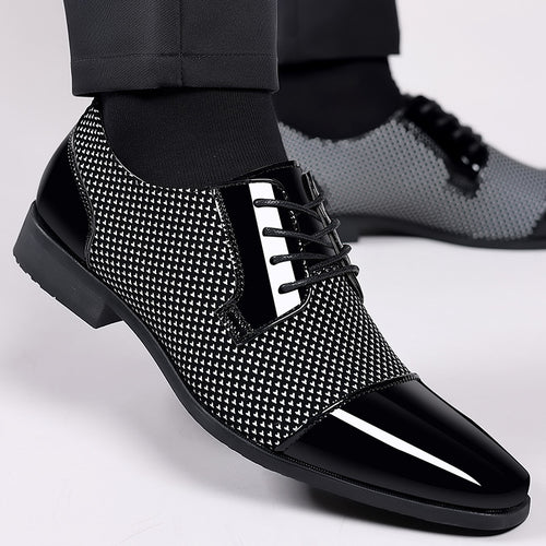 Ezra - Men's Pointed-Toe Wedding Dress Shoes, British Business Formal Oxfords