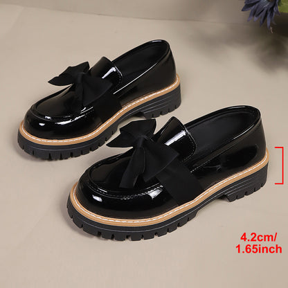 Tess - Women's Candy Color Platform Loafers, Retro Thick Sole Shoes