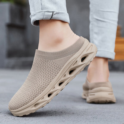 Axel - Men's Wide-Toe Knit Slip-On Shoes, Thick Sole Comfort Half-Slippers