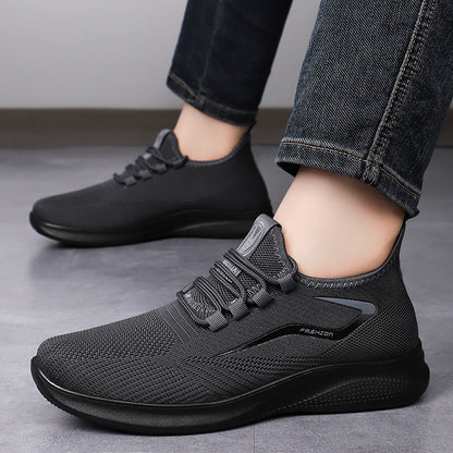 Reid - Men's Soft Sole Knit Mesh Gym Shoes, Breathable Comfort Sneakers