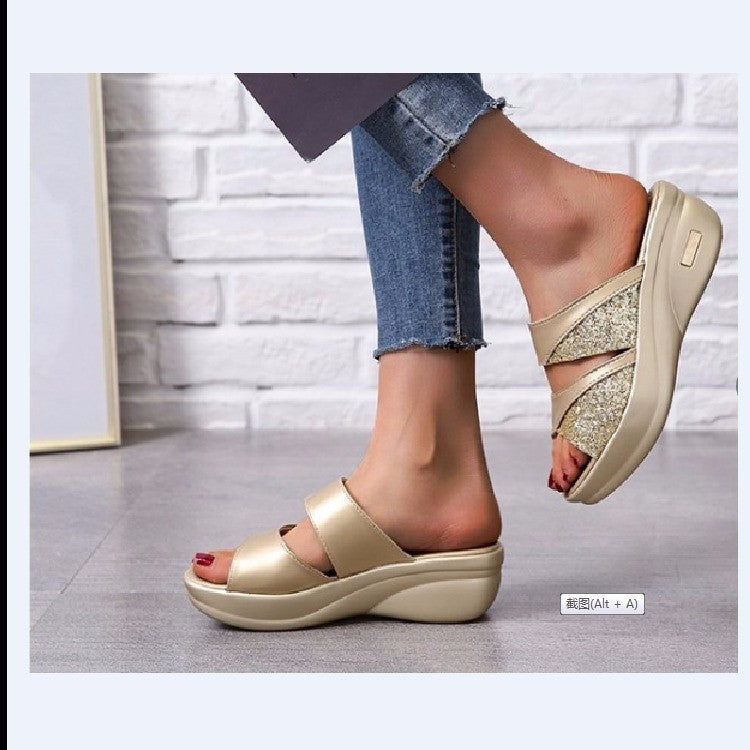 Nora - Women's Orthopedic Platform Slide Sandals, Cushioned Comfort Slip-Ons