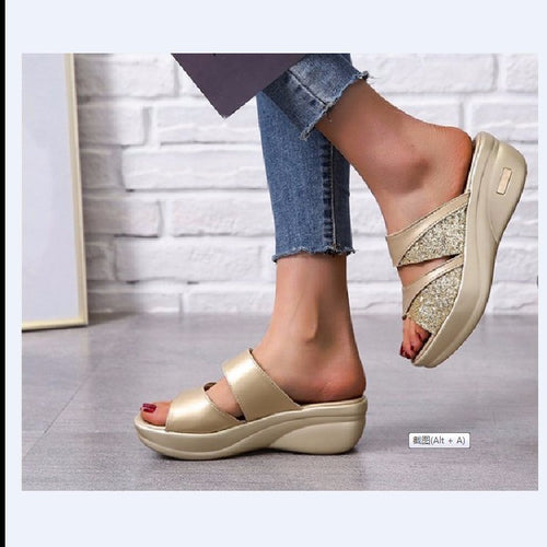 Nora - Women's Orthopedic Platform Slide Sandals, Cushioned Comfort Slip-Ons
