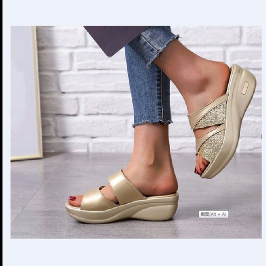 Nora - Women's Orthopedic Platform Slide Sandals, Cushioned Comfort Slip-Ons