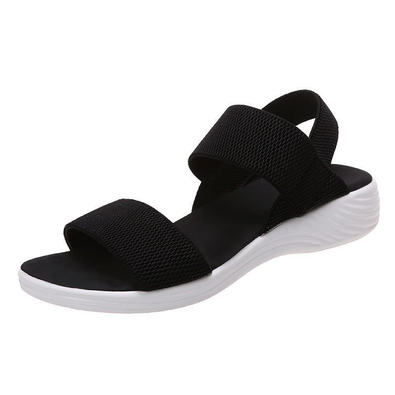 Hazel - Women's Wedge Roman Sandals, Open-Toe Elastic Strap Shoes