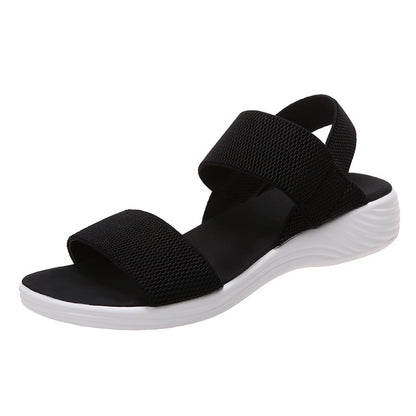 Hazel - Women's Wedge Roman Sandals, Open-Toe Elastic Strap Shoes
