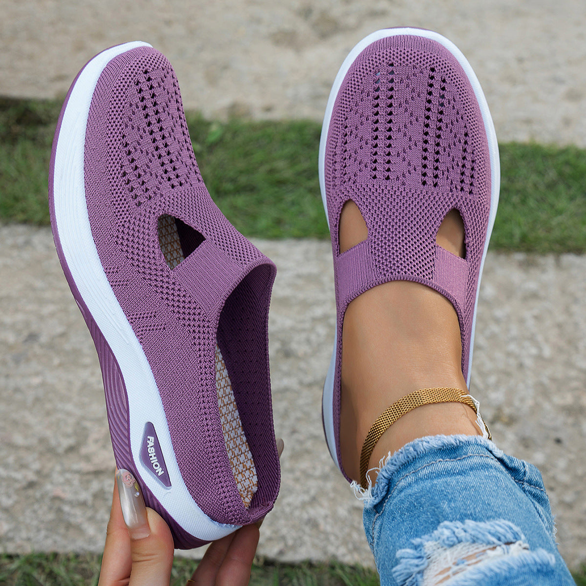 Tess - Women's Orthopedic Backless Comfort Shoes, Breathable Slip-On Mules