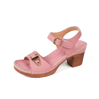 Lyra - Women's Chunky Heel Casual Sandals, Comfortable Everyday Heels