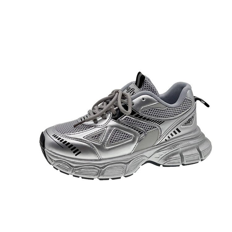 Edie - Women's Trendy Platform Dad Sneakers, Korean-Style Thick Sole Shoes