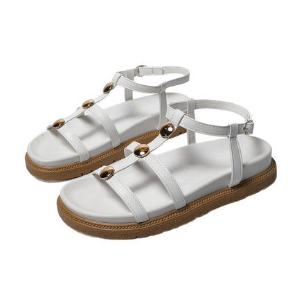 Hazel - Women's Studded Platform Roman Sandals, Chic Thick Sole Heels