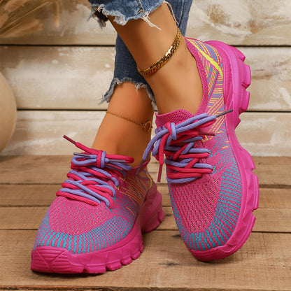 Cleo - Women's Breathable Mesh Travel Sneakers, Lightweight Korean-Style Running Shoes