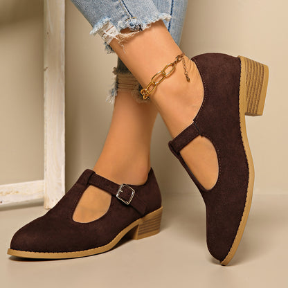 Wren - Women's Suede Cut-Out Pointed Flats, British-Style Loafers