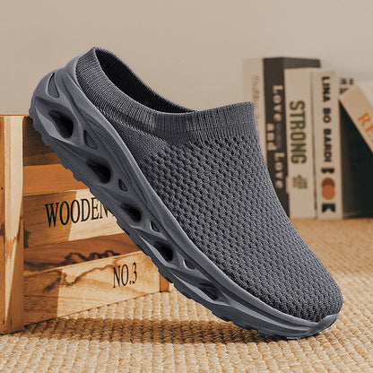 Axel - Men's Wide-Toe Knit Slip-On Shoes, Thick Sole Comfort Half-Slippers