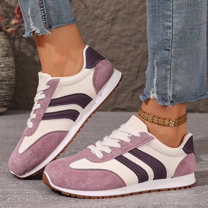 Ines - Women's Flat Sole Student Sneakers, Casual Walking Work Shoes