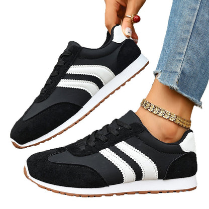 Ines - Women's Flat Sole Student Sneakers, Casual Walking Work Shoes