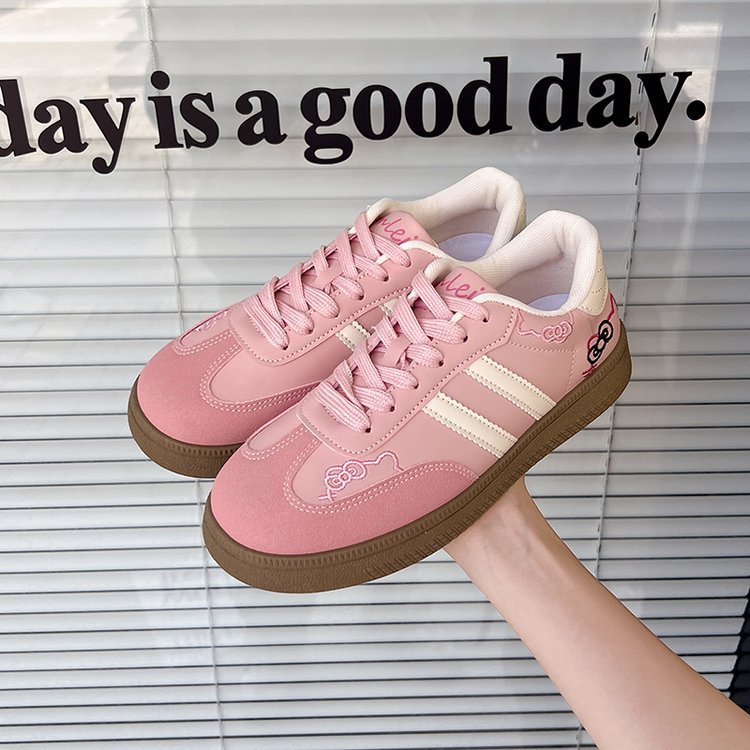 Mara - Women's Cat Embroidery Skate Sneakers, Cute Korean-Style Shoes