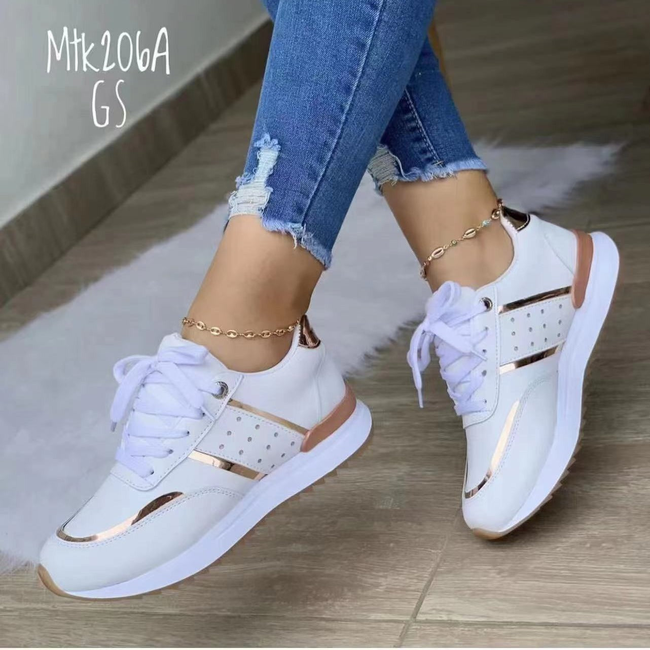 Ivy - Women's Color-Block Platform Sneakers, Low-Top Tennis Shoes