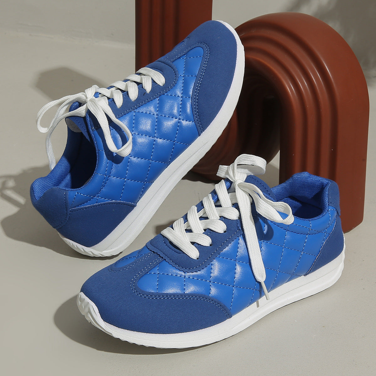 Elara - Women's Round-Toe Lace-Up Skate Shoes, Classic Student Flats