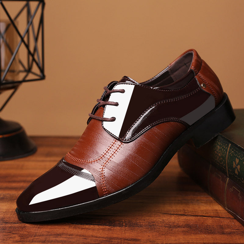 Beau - Men's Pointed-Toe Lace-Up Business Shoes, Formal Wedding Dress Shoes