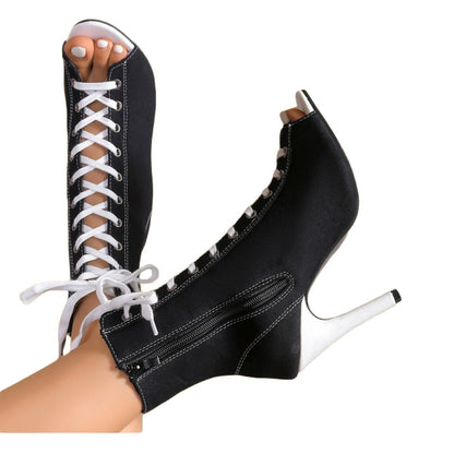 Zara - Women's Lace-Up Stiletto Ankle Sandals, Open-Toe Heels