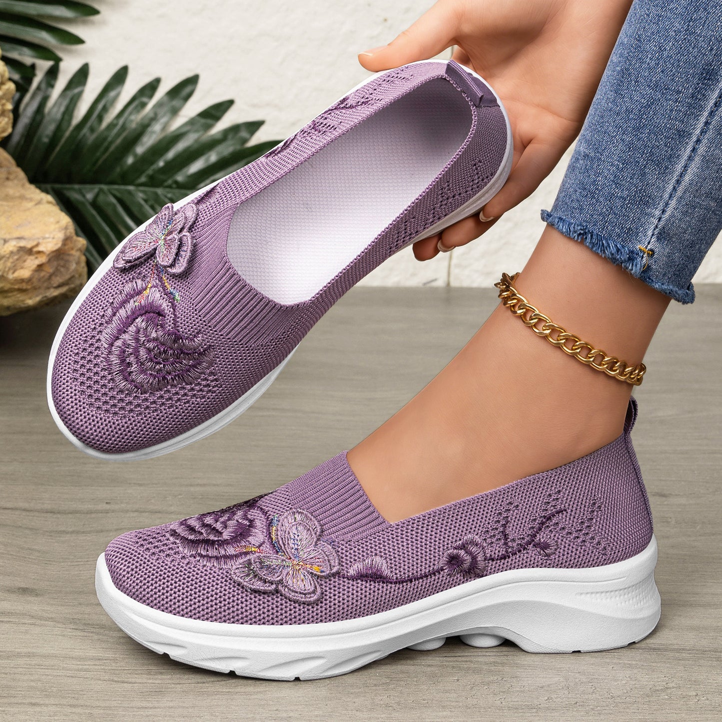 Elara - Women's Comfort Walking Shoes, Soft Sole Breathable Canvas Flats