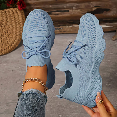 Briar - Women's Breathable Knit Solid Color Sneakers, Lightweight Casual Shoes