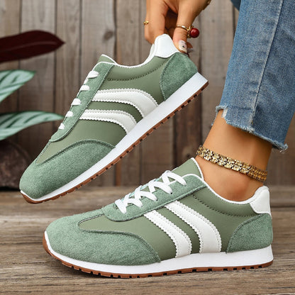 Ines - Women's Flat Sole Student Sneakers, Casual Walking Work Shoes