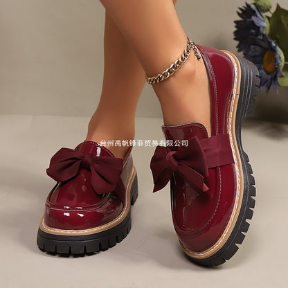 Tess - Women's Candy Color Platform Loafers, Retro Thick Sole Shoes
