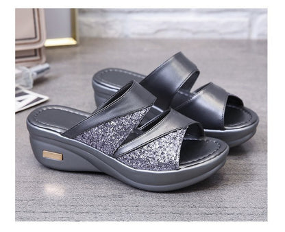 Nora - Women's Orthopedic Platform Slide Sandals, Cushioned Comfort Slip-Ons