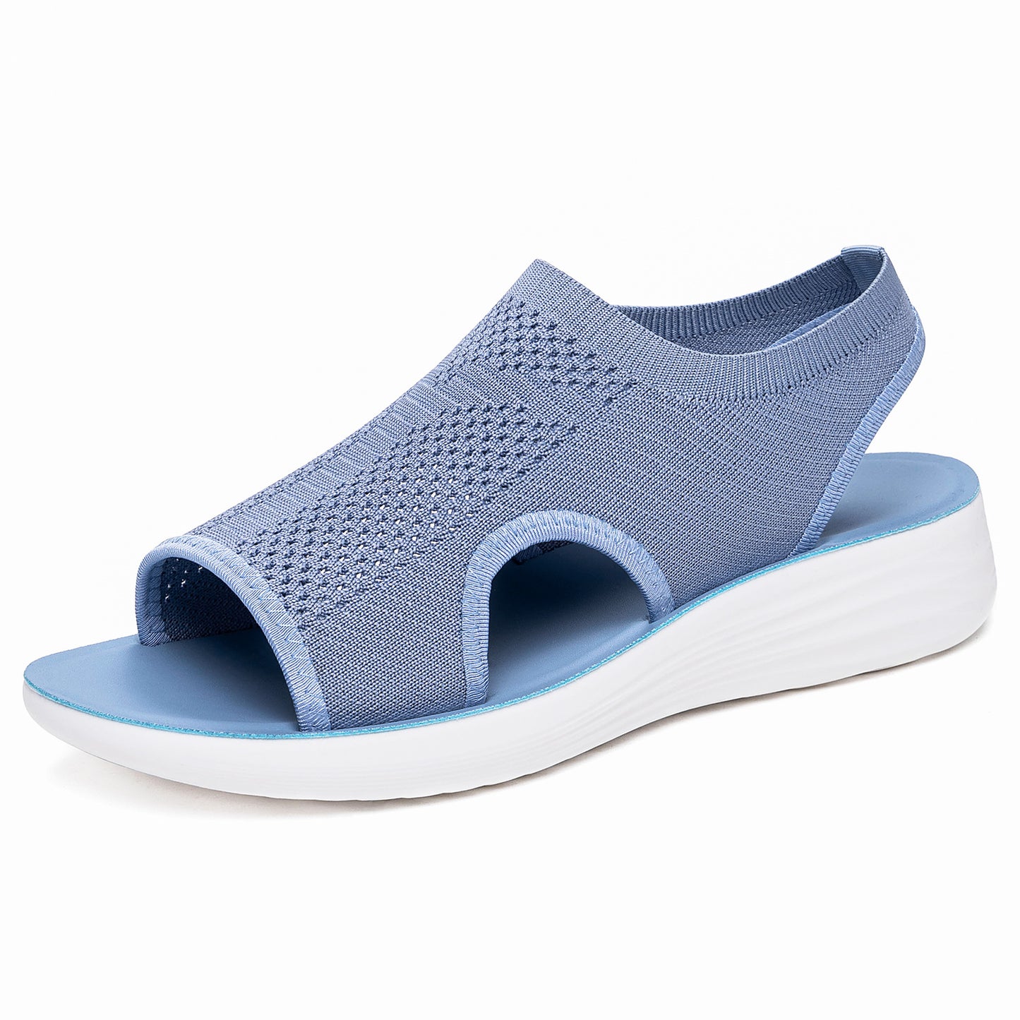 Briar - Women's Knit Cut-Out Roman Flats, Breathable Open-Toe Sandals