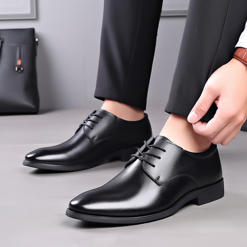 Cyrus - Men's Korean-Style Lace-Up Business Shoes, Formal Work Oxfords