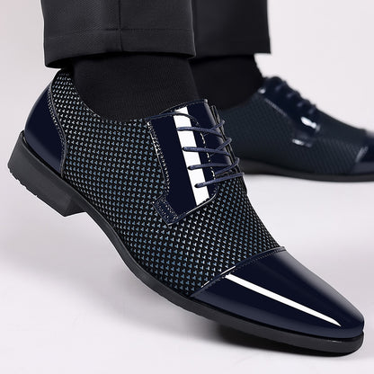 Ezra - Men's Pointed-Toe Wedding Dress Shoes, British Business Formal Oxfords