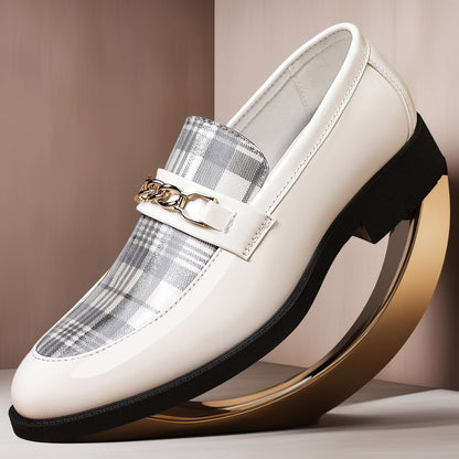 Drake - Men's Patent Leather Pointed-Toe Business Shoes, British Formal Oxfords