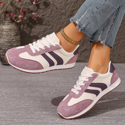 Ines - Women's Flat Sole Student Sneakers, Casual Walking Work Shoes