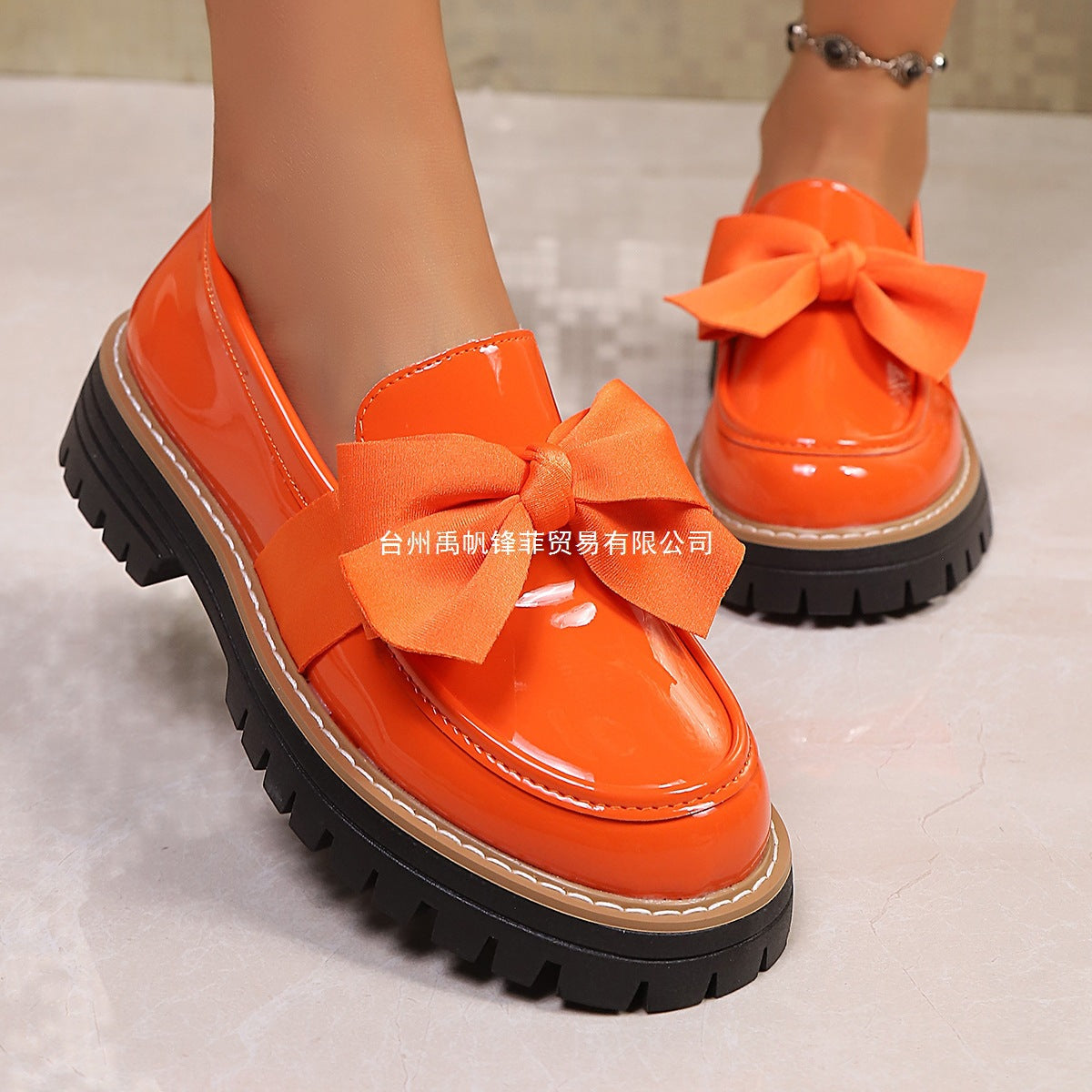 Tess - Women's Candy Color Platform Loafers, Retro Thick Sole Shoes