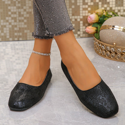 Faye - Women's Square-Toe Flat Loafers, Retro European-Style Shoes