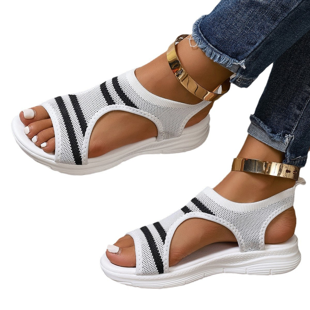 Mara - Women's Orthopedic Beach Sandals, Breathable Knit Comfort Shoes