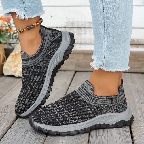 Nova - Women's Knit Slip-On Casual Shoes, Breathable Couples Sneakers